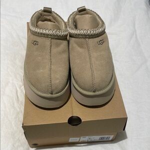 UGG Beige Suede Slip-On Boots